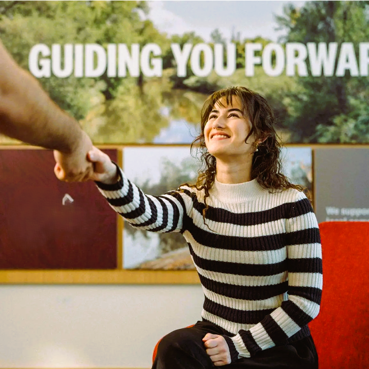 A Cooks Credit Union member greeted at a branch